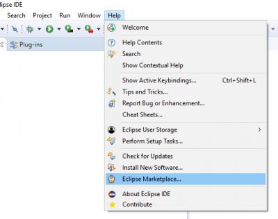 Help > Eclipse Marketplace... .