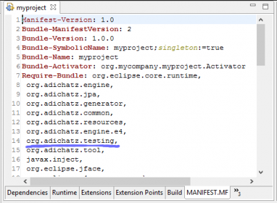 Add 'org.adichatz.testing' plugin Add 'org.adichatz.testing' plugin