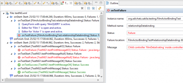 Display Testing results Display Testing results
